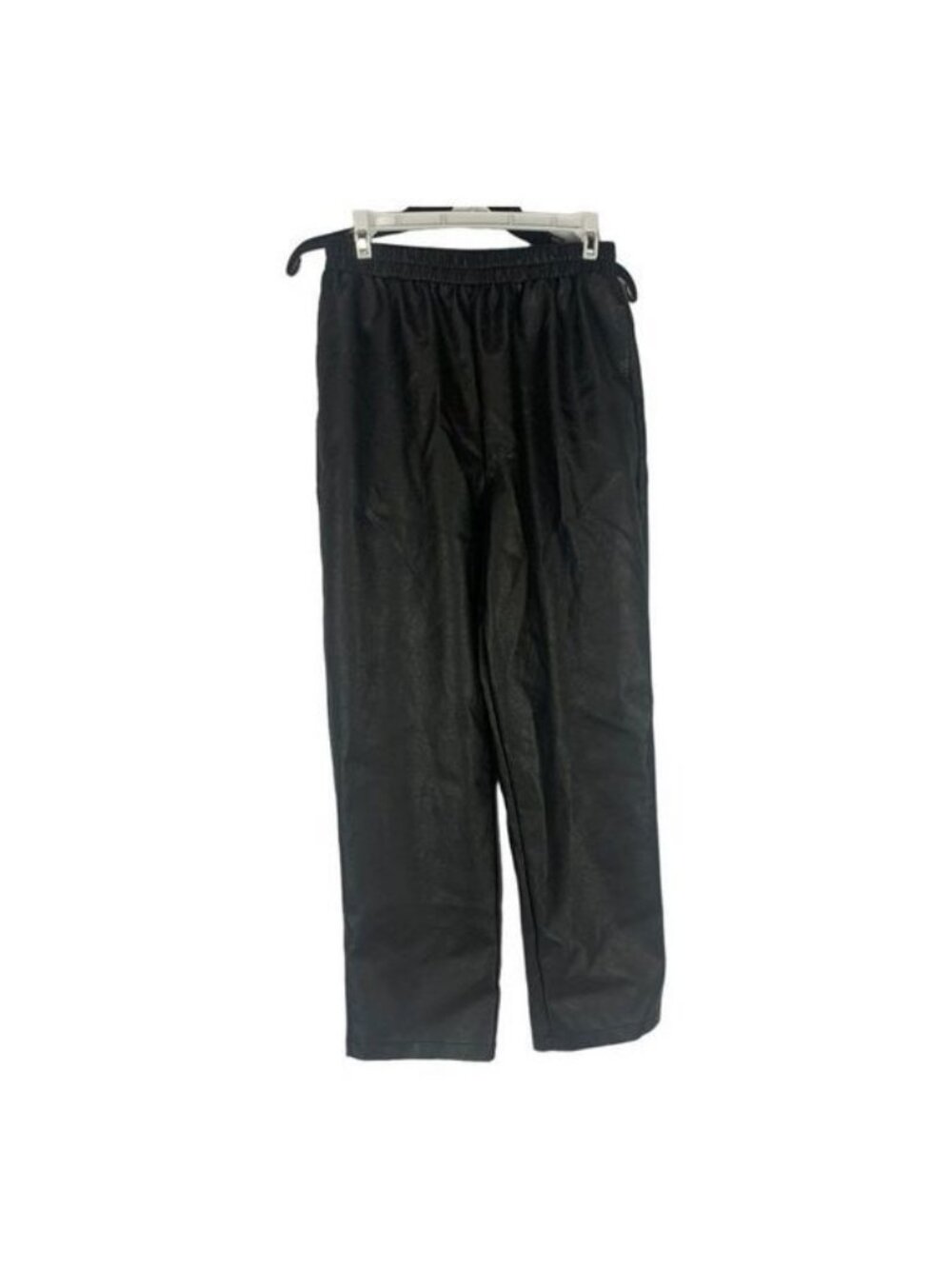 Nasty Gal Collection Womens Faux Black Wide-Leg Pants Size 8 Elastic Waist